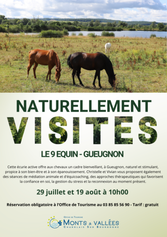 Affiche avec des chevaux, naturellement visites